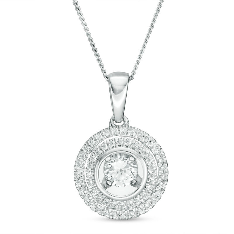 Magnificence™ 1/4 CT. T.W. Diamond Double Frame Pendant in 10K White Gold