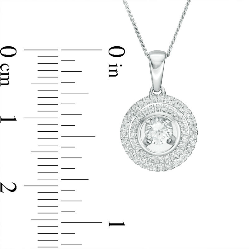 Main Image 2 of Magnificence™ 1/4 CT. T.W. Diamond Double Frame Pendant in 10K White Gold