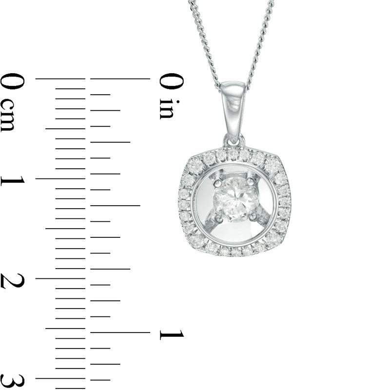 Magnificence™ 1/3 CT. T.W. Diamond Cushion Frame Pendant in 10K White Gold