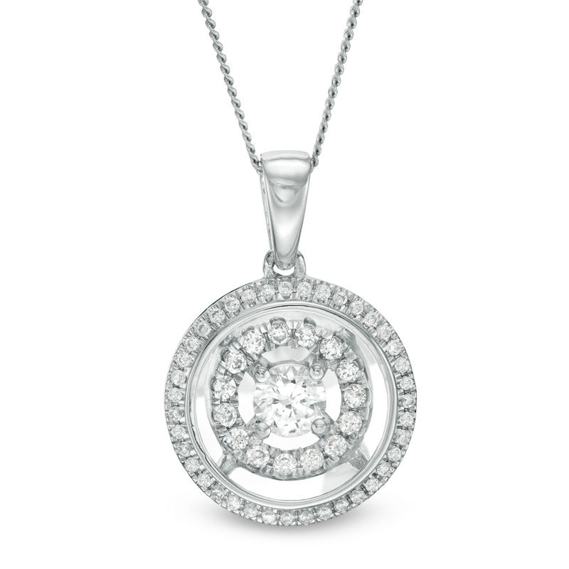 Main Image 1 of Magnificence™ 3/8 CT. T.W. Diamond Double Frame Pendant in 10K White Gold