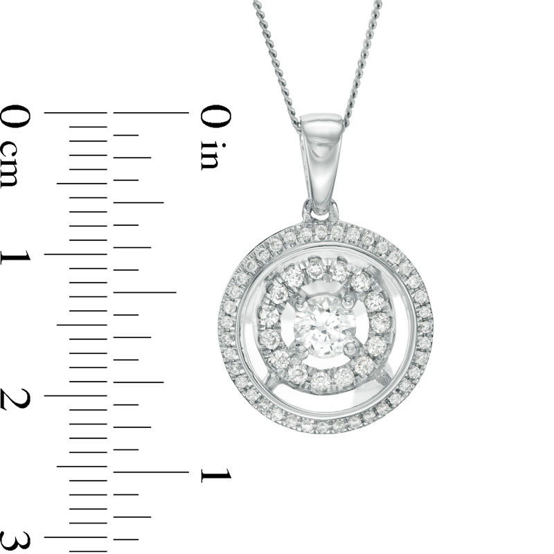 Main Image 2 of Magnificence™ 3/8 CT. T.W. Diamond Double Frame Pendant in 10K White Gold