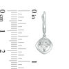 Thumbnail Image 2 of Magnificence™ 1/6 CT. T.W. Diamond Solitaire Tilted Cushion Frame Drop Earrings in 10K White Gold