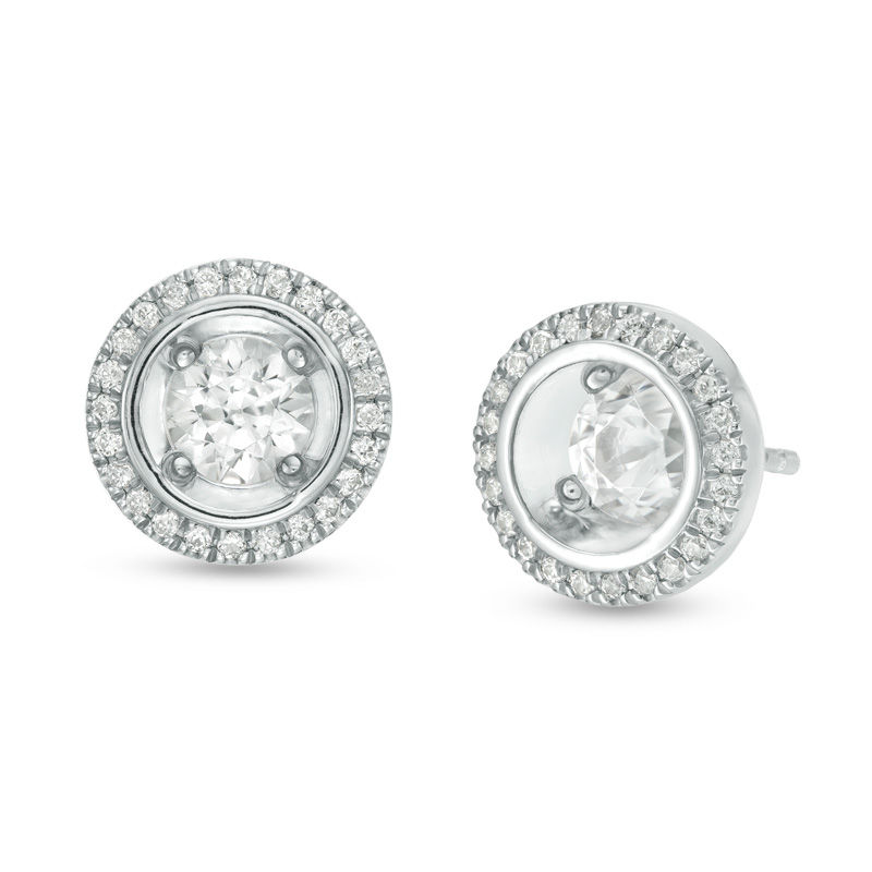 Magnificence™ 1/3 CT. T.W. Diamond Frame Stud Earrings in 10K White Gold