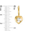 Thumbnail Image 2 of Magnificence™ 1/6 CT. T.W. Diamond Solitaire Heart Frame Drop Earrings in 10K Gold