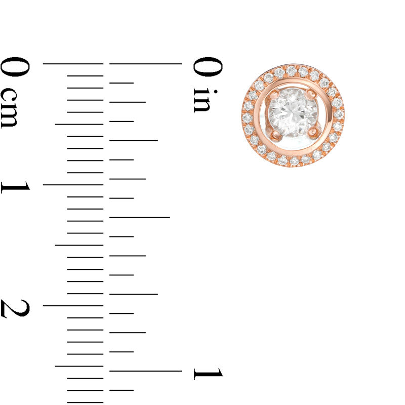 Main Image 2 of Magnificence™ 1/3 CT. T.W. Diamond Frame Stud Earrings in 10K Rose Gold