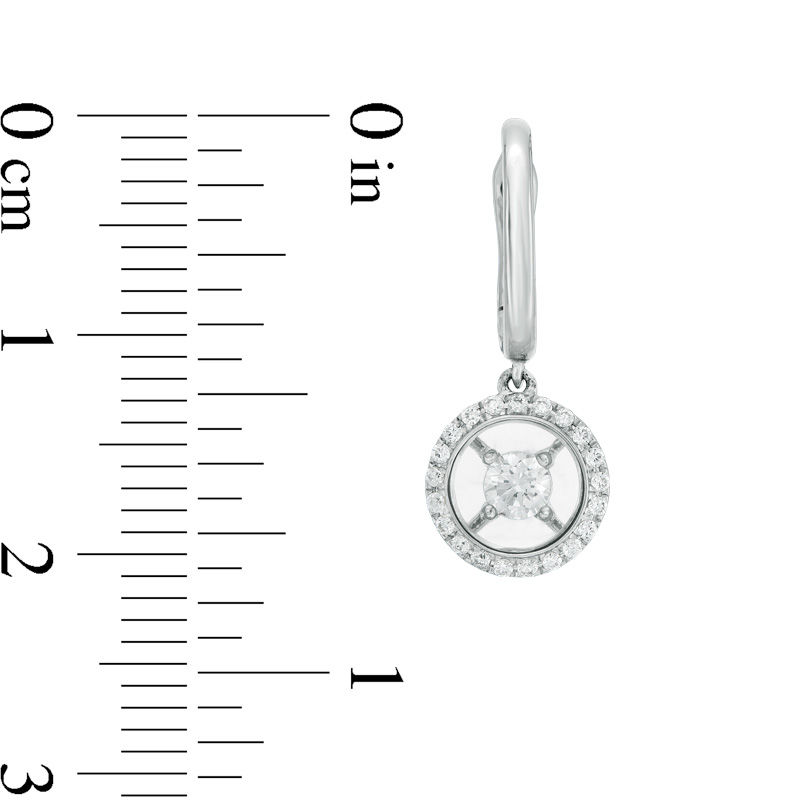 Main Image 2 of Magnificence™ 1/3 CT. T.W. Diamond Frame Drop Earrings in 10K White Gold