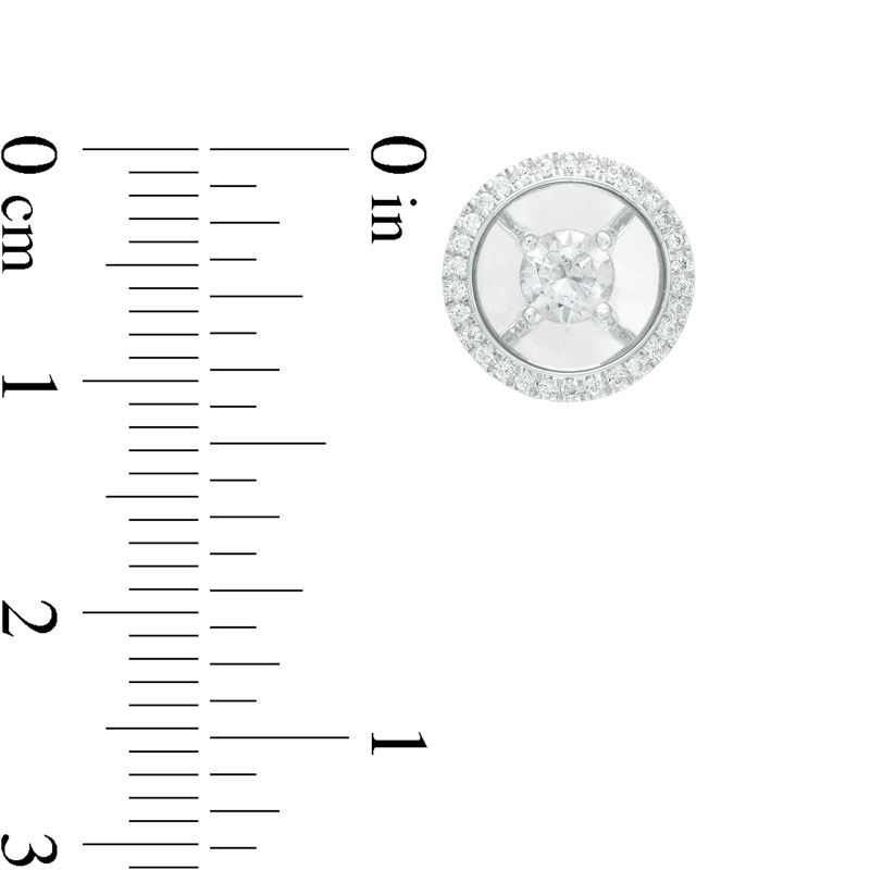 Main Image 2 of Magnificence™ 1/2 CT. T.W. Diamond Frame Stud Earrings in 10K White Gold