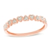 Thumbnail Image 1 of 1/20 CT. T.W. Diamond Alternating Heart Stackable Band in 10K Rose Gold