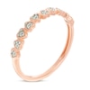 Thumbnail Image 2 of 1/20 CT. T.W. Diamond Alternating Heart Stackable Band in 10K Rose Gold