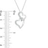 Thumbnail Image 1 of 1/15 CT. T.W. Diamond Curved Double Heart Pendant in 10K White Gold