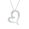 Thumbnail Image 1 of 1/15 CT. T.W. Diamond Tilted Heart Pendant in 10K White Gold
