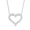 Thumbnail Image 0 of 1/2 CT. T.W. Diamond Lined Heart Pendant in 10K White Gold