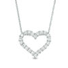 Thumbnail Image 1 of 1/2 CT. T.W. Diamond Lined Heart Pendant in 10K White Gold