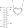 Thumbnail Image 2 of 1/2 CT. T.W. Diamond Lined Heart Pendant in 10K White Gold