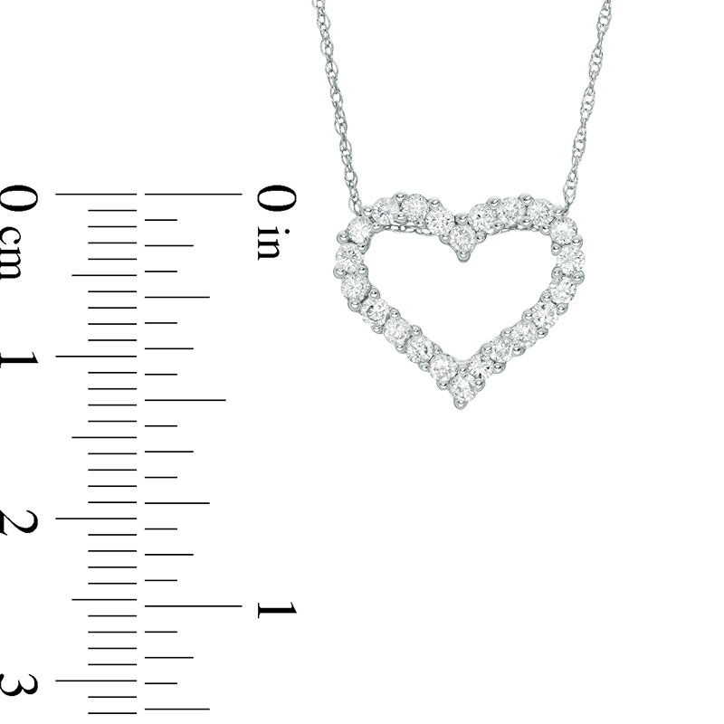 1/2 CT. T.W. Diamond Lined Heart Pendant in 10K White Gold