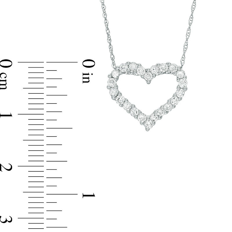Main Image 2 of 1/2 CT. T.W. Diamond Lined Heart Pendant in 10K White Gold