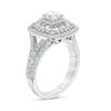 Thumbnail Image 1 of Vera Wang Love Collection 1-1/2 CT. T.W. Diamond Double Cushion Frame Engagement Ring in 14K White Gold