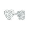 Thumbnail Image 1 of 1/5 CT. T.W. Diamond Solitaire Heart Stud Earrings in Sterling Silver