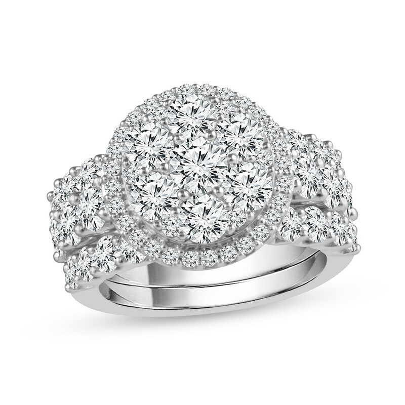 Main Image 1 of 2 CT. T.W. Multi-Diamond Three Piece Bridal Set in 14K White Gold