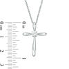 Thumbnail Image 1 of 4.0mm Lab-Created White Sapphire Solitaire Cross Pendant in Sterling Silver
