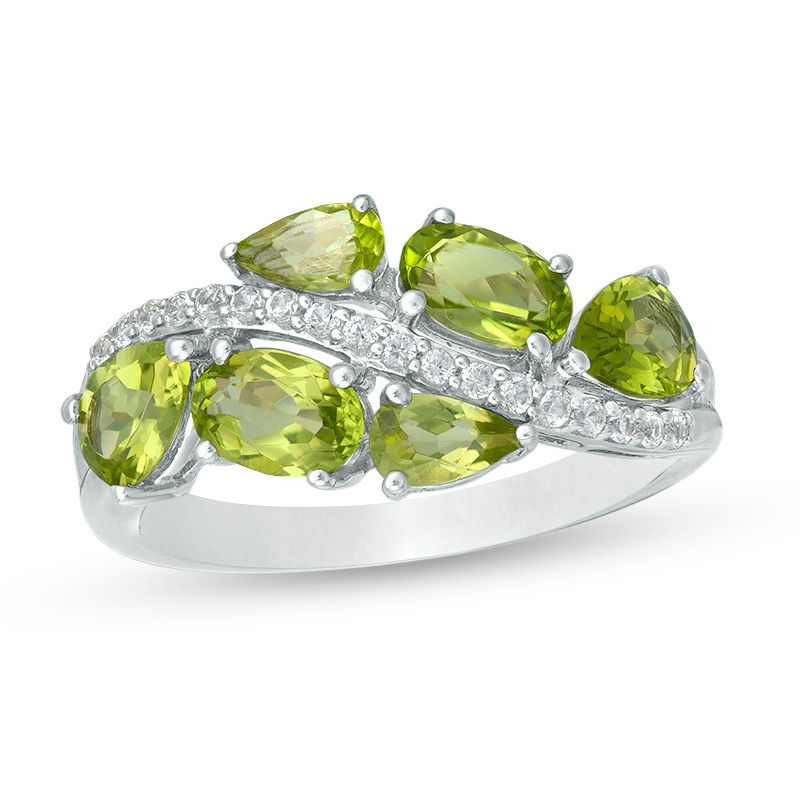 Peridot Ring Size 7.5 Green Gemstone Ring Peridot Solitaire Ring Green Peridot Ring set in Sterling Silver Bright Green Gem Ring