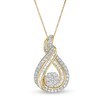 Thumbnail Image 0 of 1 CT. T.W. Composite Diamond Flame Pendant in 10K Gold