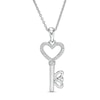 Thumbnail Image 1 of 1/20 CT. T.W. Diamond Heart-Top Key Pendant in Sterling Silver
