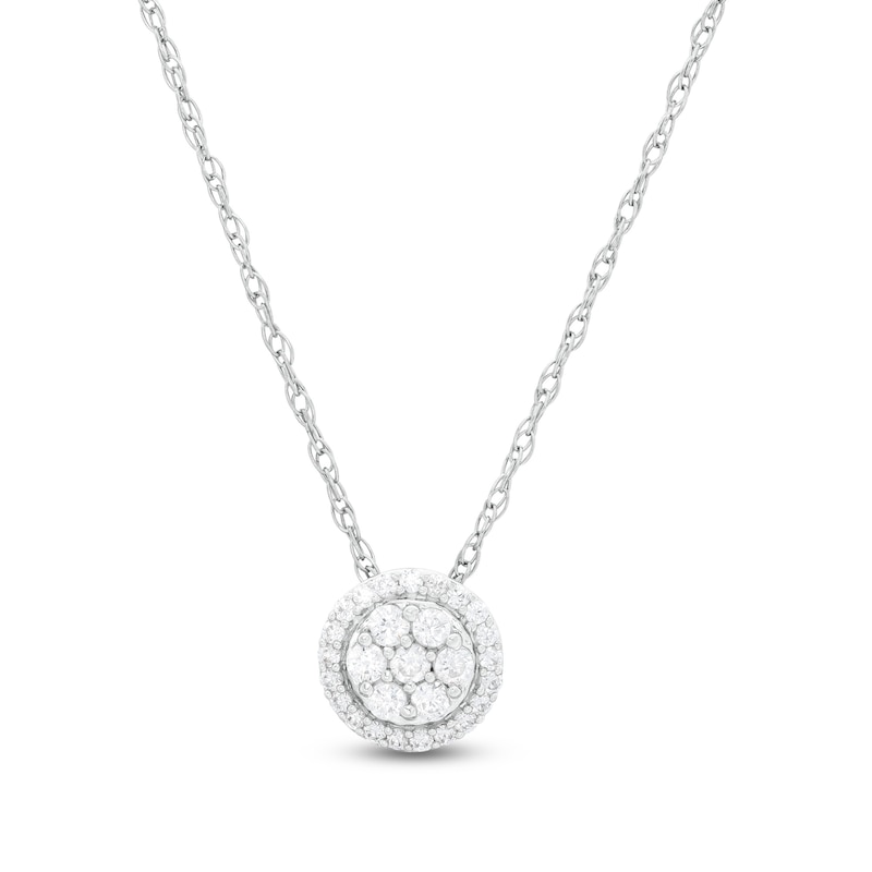 Main Image 1 of 1/4 CT. T.W. Composite Diamond Frame Pendant in 10K White Gold