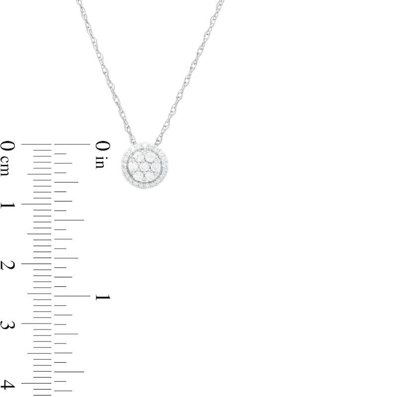 Main Image 2 of 1/4 CT. T.W. Composite Diamond Frame Pendant in 10K White Gold