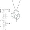 Thumbnail Image 2 of 1/10 CT. T.W. Diamond Double Heart Pendant in Sterling Silver