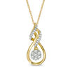 Thumbnail Image 1 of 1/6 CT. T.W. Composite Diamond Flame Pendant in 10K Gold