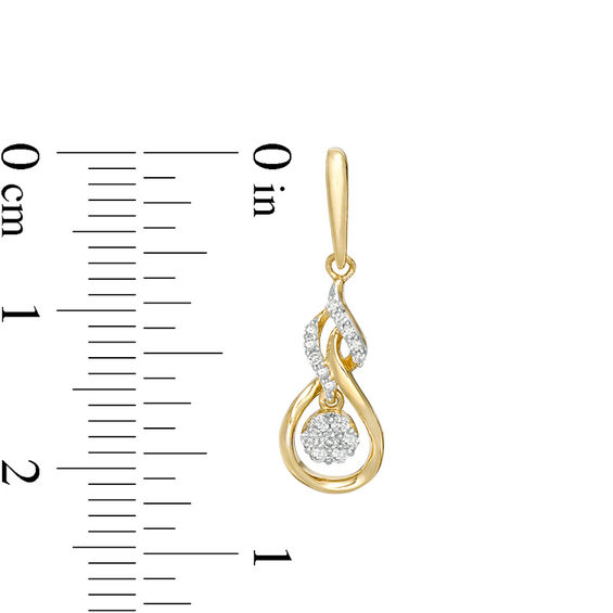 1/6 CT. T.W. Composite Diamond Swirl Drop Earrings in 10K Gold 1/6 CT. T.W. Composite Diamond Swirl Drop Earrings in 10K Gold