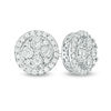 1/2 CT. T.W. Composite Diamond Frame Stud Earrings in 10K White Gold