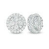 Thumbnail Image 1 of 1/2 CT. T.W. Multi-Diamond Frame Stud Earrings in 10K White Gold