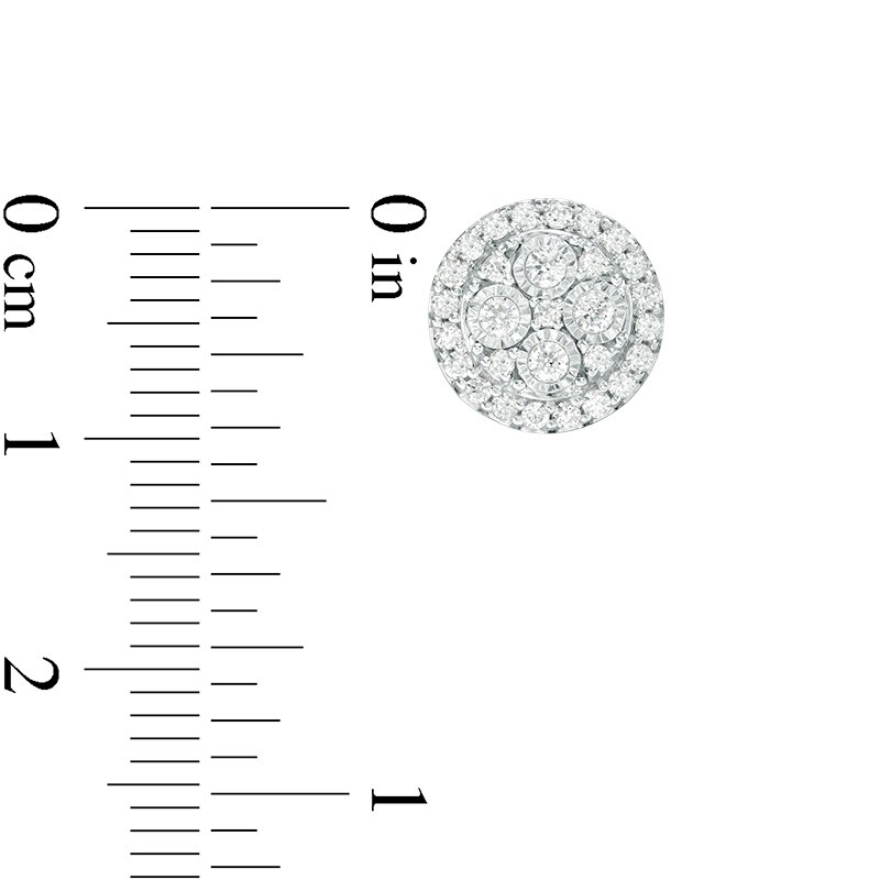 Main Image 2 of 1/2 CT. T.W. Multi-Diamond Frame Stud Earrings in 10K White Gold