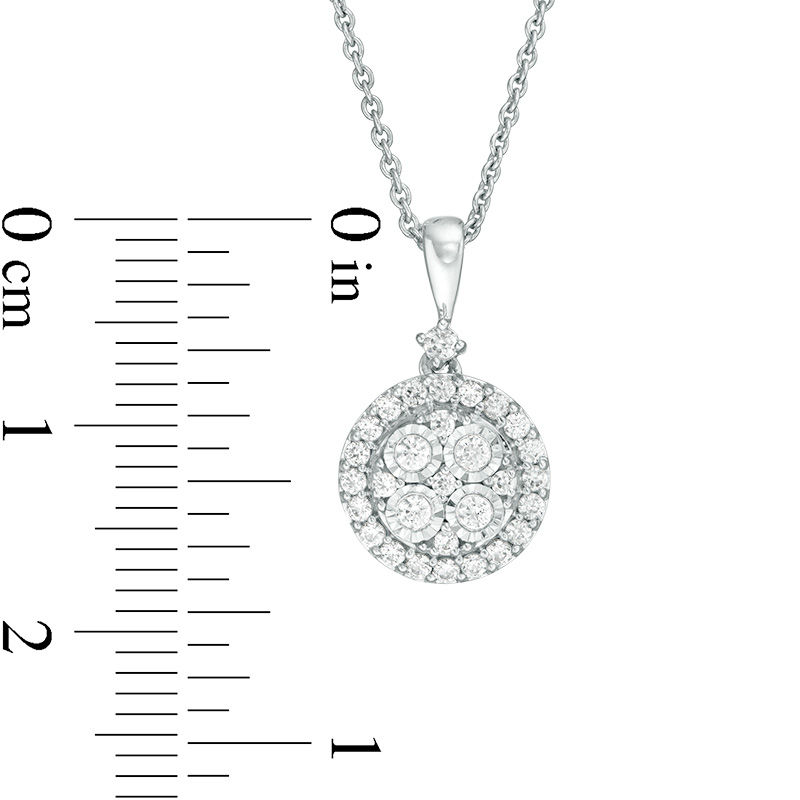 Main Image 2 of 1/4 CT. T.W. Composite Diamond Frame Pendant in 10K White Gold