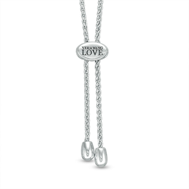 The Kindred Heart from Vera Wang Love Collection 1/10 CT. T.W. Diamond and Sapphire Bracelet in Sterling Silver - 9.0"