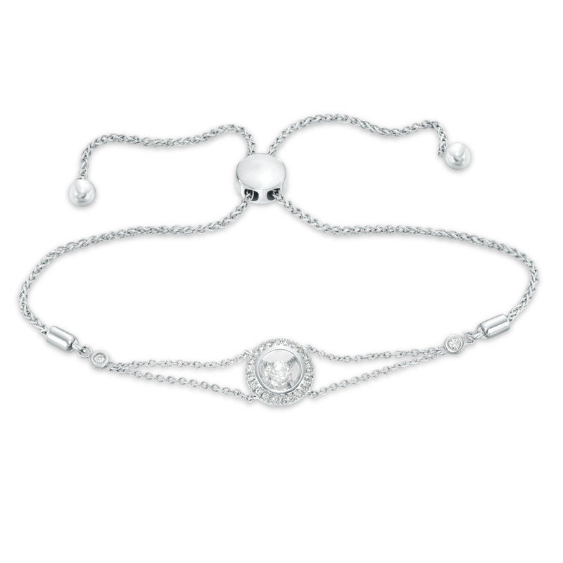 Main Image 1 of Magnificence™ 1/5 CT. T.W. Diamond Frame Bolo Bracelet in 10K White Gold - 9.25"