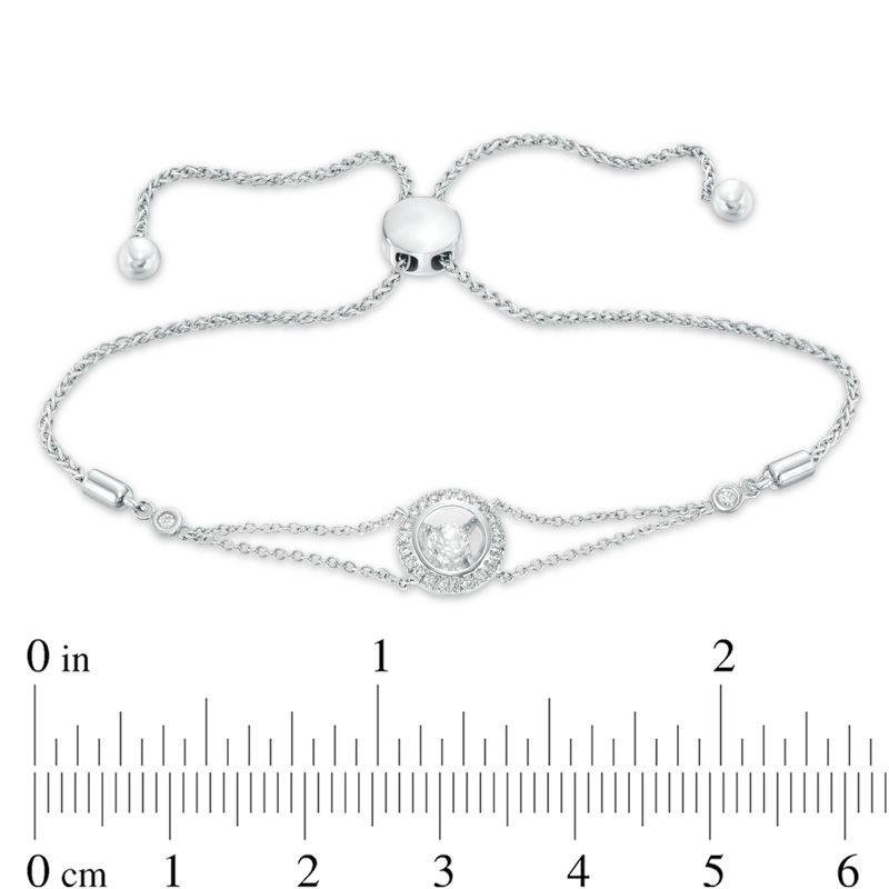 Main Image 2 of Magnificence™ 1/5 CT. T.W. Diamond Frame Bolo Bracelet in 10K White Gold - 9.25"
