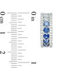 Lab-Created Blue Spinel and White Sapphire Ombré Huggie Hoop Earrings in Sterling Silver