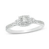 Thumbnail Image 1 of 1/5 CT. T.W. Princess-Cut Diamond Frame with Heart Sides Promise Ring in 10K White Gold