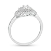 Thumbnail Image 1 of 1/5 CT. T.W. Princess-Cut Diamond Double Frame Leaf-Sides Ring in 10K White Gold