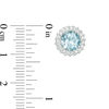 7.0mm Blue Topaz and Lab-Created White Sapphire Frame Stud Earrings in Sterling Silver