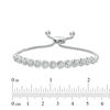 Thumbnail Image 2 of 1/10 CT. T.W. Diamond Sideways Heart Bolo Bracelet in Sterling Silver - 9.0"
