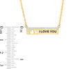 Thumbnail Image 2 of 1/15 CT. T.W. Diamond Double Heart Cut-Out Bar Necklace in Sterling Silver with 14K Gold Plate (1 Line)