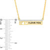 Thumbnail Image 3 of 1/15 CT. T.W. Diamond Double Heart Cut-Out Bar Necklace in Sterling Silver with 14K Gold Plate (1 Line)