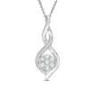 Thumbnail Image 1 of 1/10 CT. T.W. Composite Diamond Flame Pendant in Sterling Silver