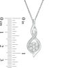 Thumbnail Image 2 of 1/10 CT. T.W. Composite Diamond Flame Pendant in Sterling Silver