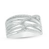 Thumbnail Image 0 of 1/6 CT. T.W. Diamond Crossover Multi-Row Ring in Sterling Silver