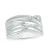 Thumbnail Image 1 of 1/6 CT. T.W. Diamond Crossover Multi-Row Ring in Sterling Silver